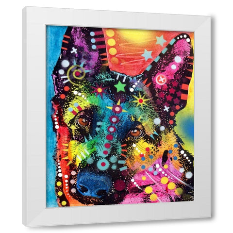 Shep White Modern Wood Framed Art Print by Dean Russo Collection