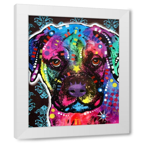Young Bullmastiff White Modern Wood Framed Art Print by Dean Russo Collection