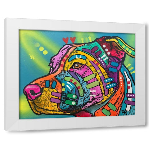 Bailey White Modern Wood Framed Art Print by Dean Russo Collection