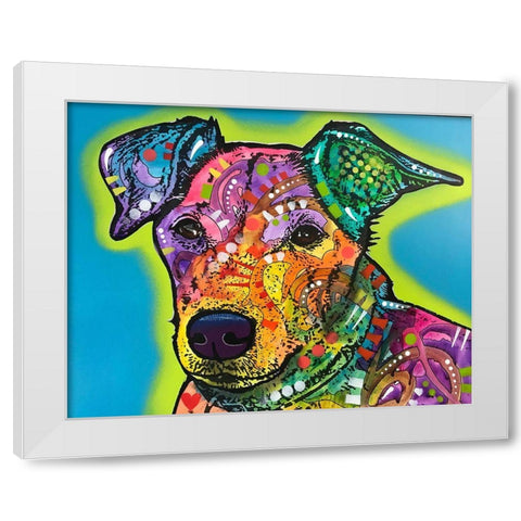 Shamus White Modern Wood Framed Art Print by Dean Russo Collection