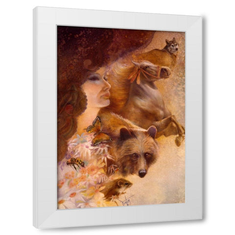 All Creature Great And Small White Modern Wood Framed Art Print by Lund, Denton