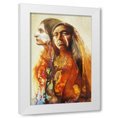 Portrait Of A Warrior White Modern Wood Framed Art Print by Lund, Denton