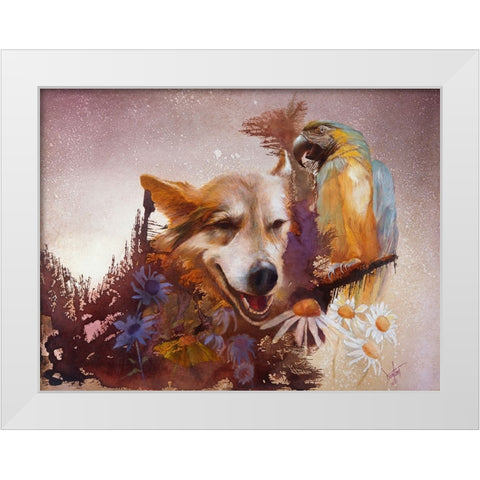 Friends White Modern Wood Framed Art Print by Lund, Denton
