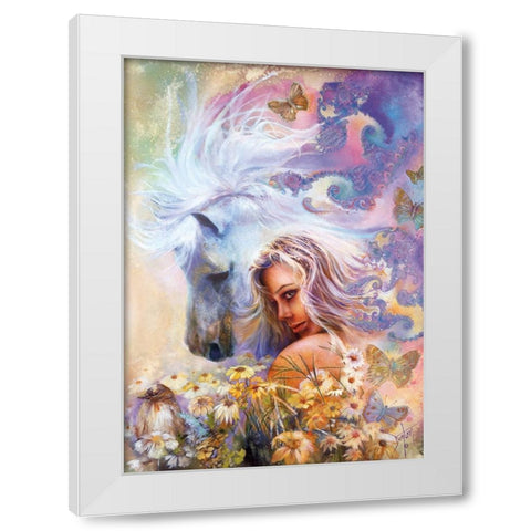 Godivas Garden White Modern Wood Framed Art Print by Lund, Denton