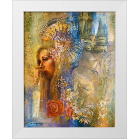 The Rose Of Guinevere White Modern Wood Framed Art Print by Lund, Denton