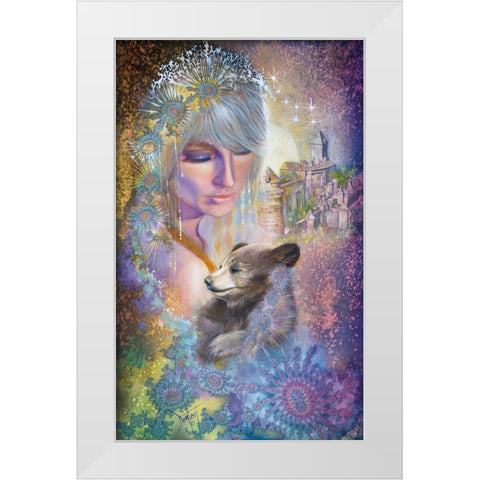 Little Bear White Modern Wood Framed Art Print by Lund, Denton