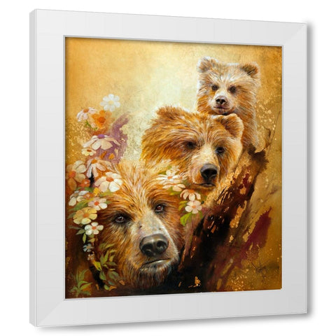 The Three Bears White Modern Wood Framed Art Print by Lund, Denton