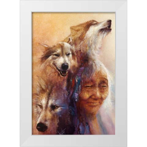 Medicine Woman White Modern Wood Framed Art Print by Lund, Denton