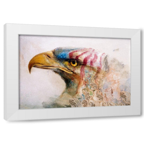 American Eagle White Modern Wood Framed Art Print by Lund, Denton