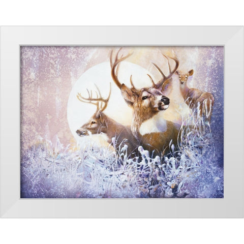 Snow Moon White Modern Wood Framed Art Print by Lund, Denton