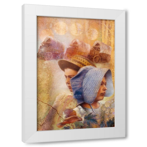 Blue Bonnet Sue White Modern Wood Framed Art Print by Lund, Denton