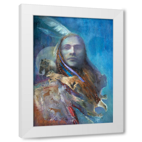 White Feather White Modern Wood Framed Art Print by Lund, Denton
