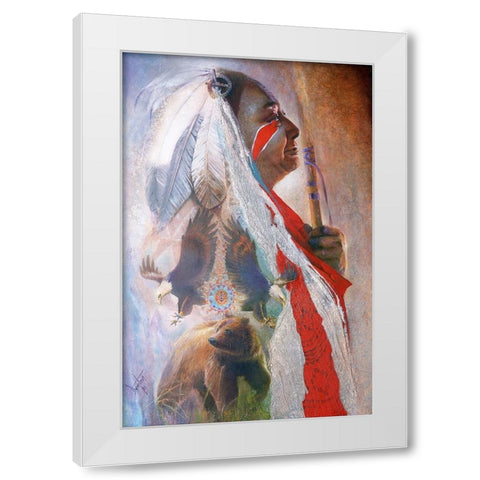 The Spirit Of Eagle Baer White Modern Wood Framed Art Print by Lund, Denton