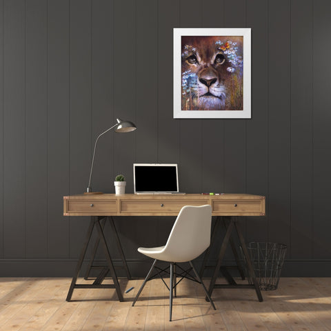 Its A Big Small World! White Modern Wood Framed Art Print by Lund, Denton