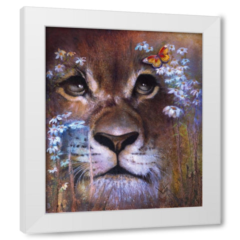 Its A Big Small World! White Modern Wood Framed Art Print by Lund, Denton