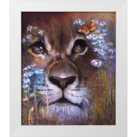 Its A Big Small World! White Modern Wood Framed Art Print by Lund, Denton