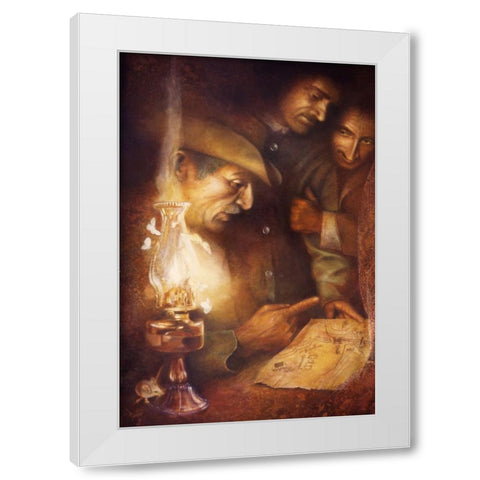 Road To Riches? White Modern Wood Framed Art Print by Lund, Denton