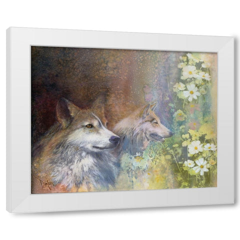 Hollyhawk Morning White Modern Wood Framed Art Print by Lund, Denton