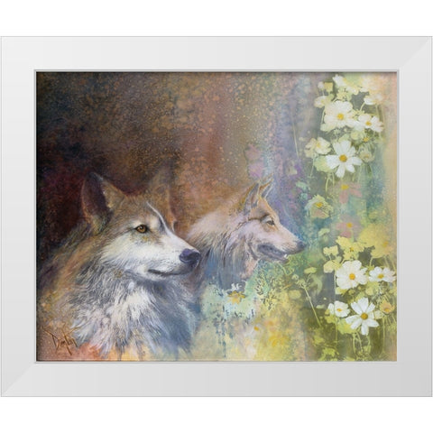 Hollyhawk Morning White Modern Wood Framed Art Print by Lund, Denton