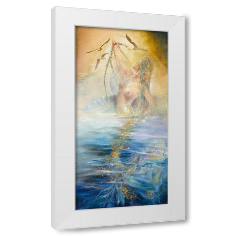 The Mermaid White Modern Wood Framed Art Print by Lund, Denton
