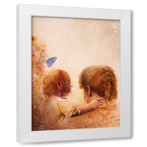 The Blue Butterfly White Modern Wood Framed Art Print by Lund, Denton
