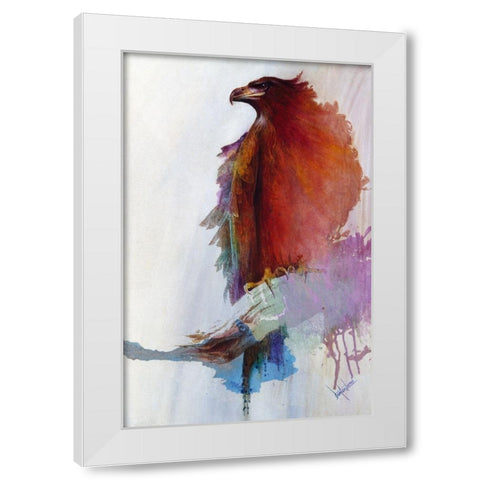 Rainbow Eagle White Modern Wood Framed Art Print by Lund, Denton