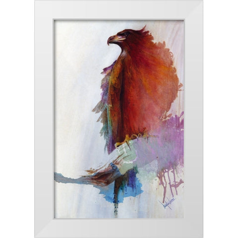 Rainbow Eagle White Modern Wood Framed Art Print by Lund, Denton