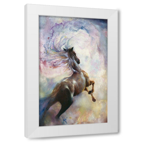 Carousel Dancer White Modern Wood Framed Art Print by Lund, Denton
