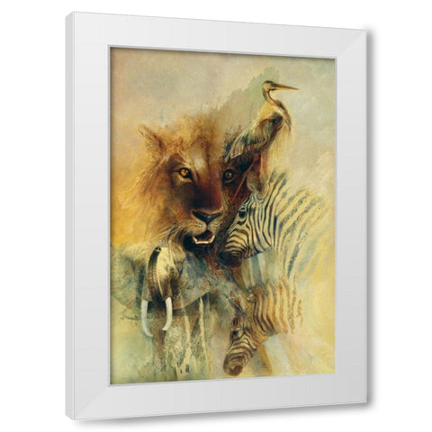 African Montage White Modern Wood Framed Art Print by Lund, Denton