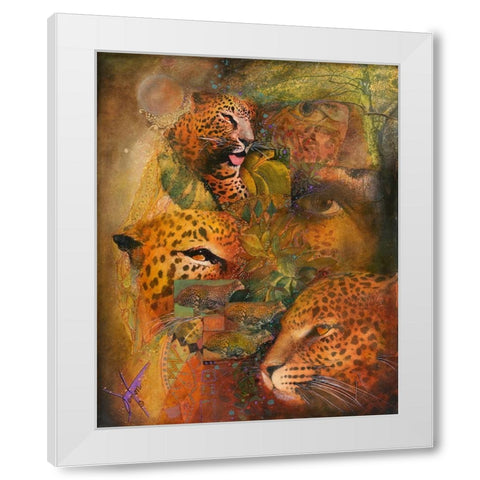 Whiskers White Modern Wood Framed Art Print by Lund, Denton
