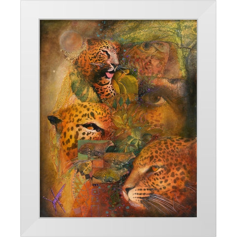 Whiskers White Modern Wood Framed Art Print by Lund, Denton