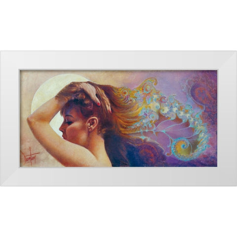 Moonglow White Modern Wood Framed Art Print by Lund, Denton