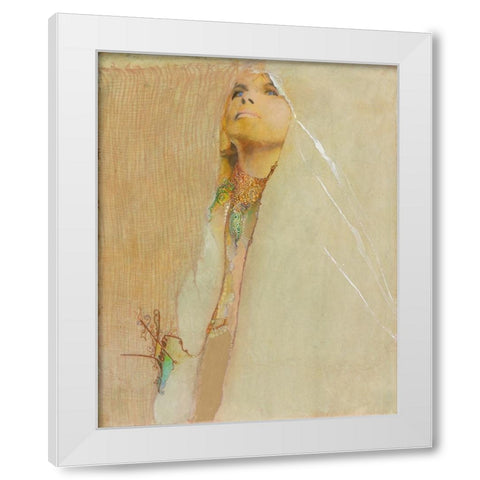 Sandras Eyes White Modern Wood Framed Art Print by Lund, Denton