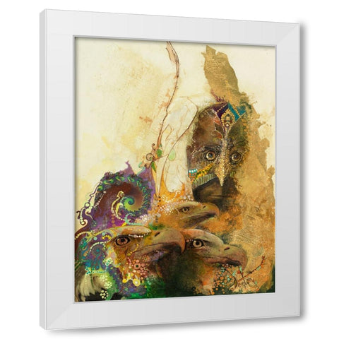 The Watchers White Modern Wood Framed Art Print by Lund, Denton