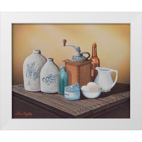 Grandmas Jars White Modern Wood Framed Art Print by Engler, Don