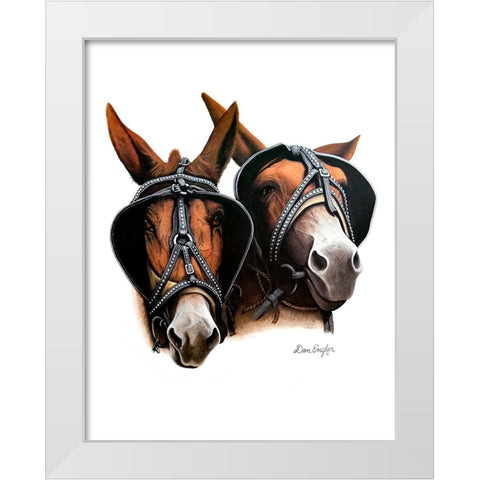 Grandpas Mules White Modern Wood Framed Art Print by Engler, Don
