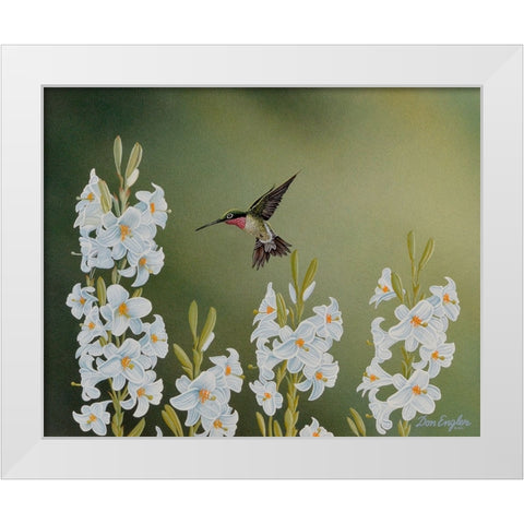 In the Garden White Modern Wood Framed Art Print by Engler, Don