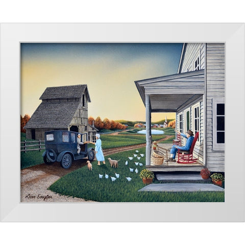 Mail Call White Modern Wood Framed Art Print by Engler, Don
