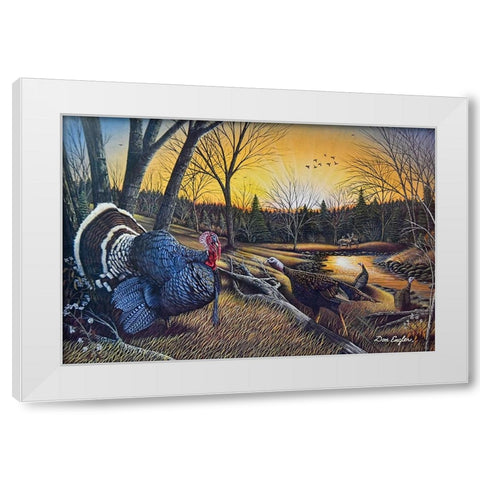 Morning Call White Modern Wood Framed Art Print by Engler, Don