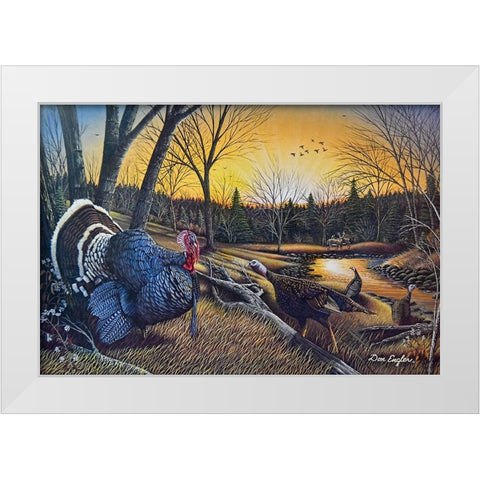 Morning Call White Modern Wood Framed Art Print by Engler, Don