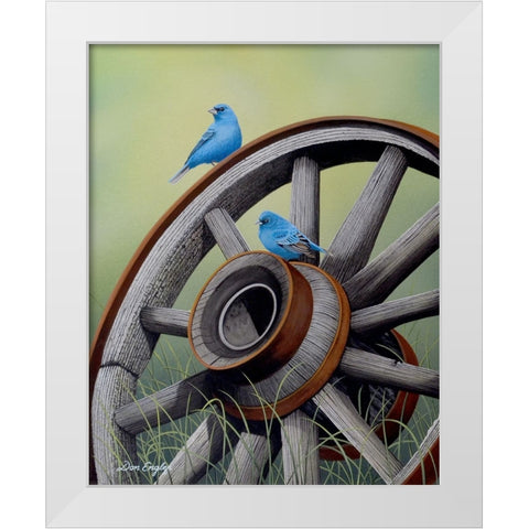 Simply Blue White Modern Wood Framed Art Print by Engler, Don