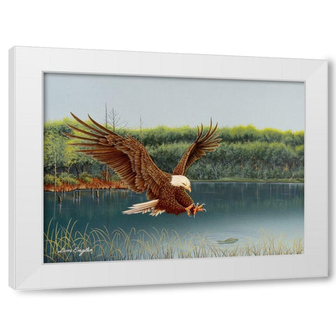 The Catch White Modern Wood Framed Art Print by Engler, Don
