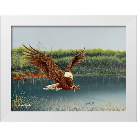 The Catch White Modern Wood Framed Art Print by Engler, Don