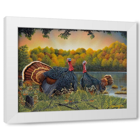 Turkey Season White Modern Wood Framed Art Print by Engler, Don