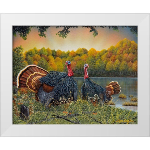 Turkey Season White Modern Wood Framed Art Print by Engler, Don