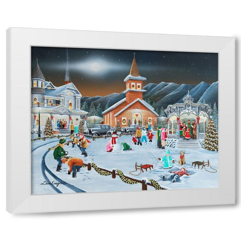 Christmas Eve White Modern Wood Framed Art Print by Engler, Don
