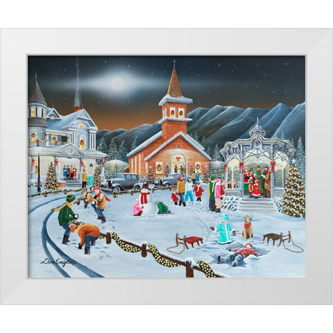 Christmas Eve White Modern Wood Framed Art Print by Engler, Don