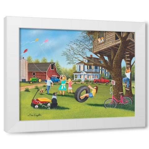 Chores Done White Modern Wood Framed Art Print by Engler, Don