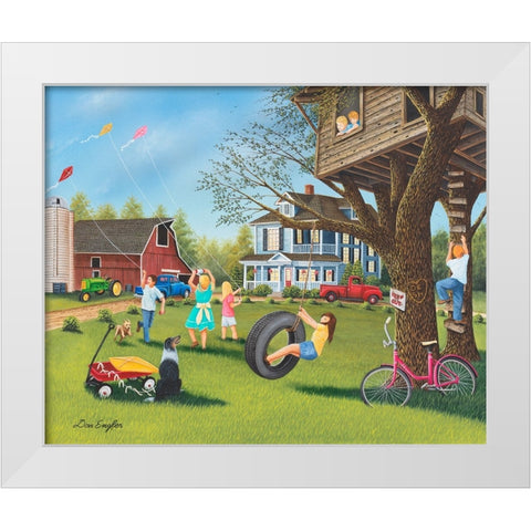 Chores Done White Modern Wood Framed Art Print by Engler, Don