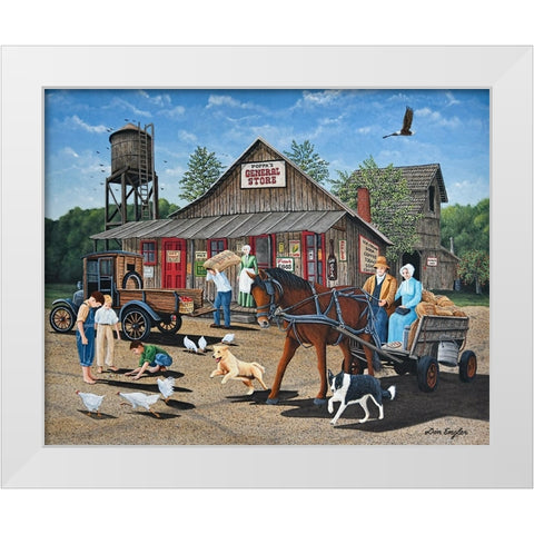 Poppas Store White Modern Wood Framed Art Print by Engler, Don